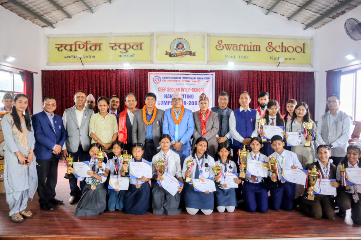 सेफद्वारा आयोजित दोस्रो अन्तर-विद्यालय हस्तलेखन प्रतियोगिता सम्पन्न
