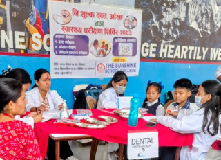 द सनसाइन स्कुल तथा कलेजमा बृहत् स्वास्थ्य शिविर सम्पन्न