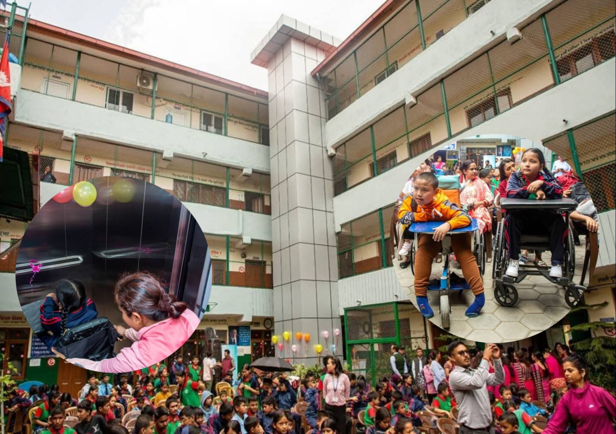 विशेष विद्यार्थीको सहजताका लागि विद्यालयमा लिफ्ट जडान